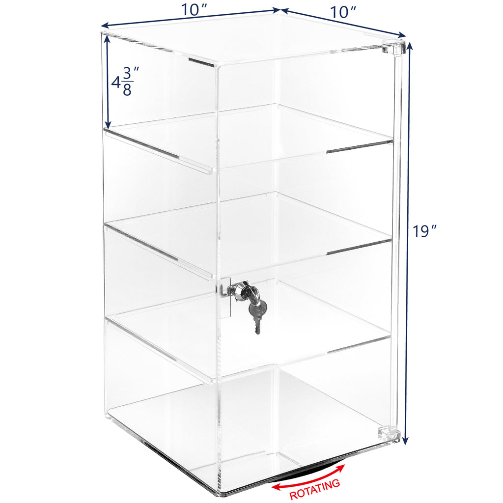 Ikee Design®Rotating Acrylic Display Stand Lockable Showcase Display