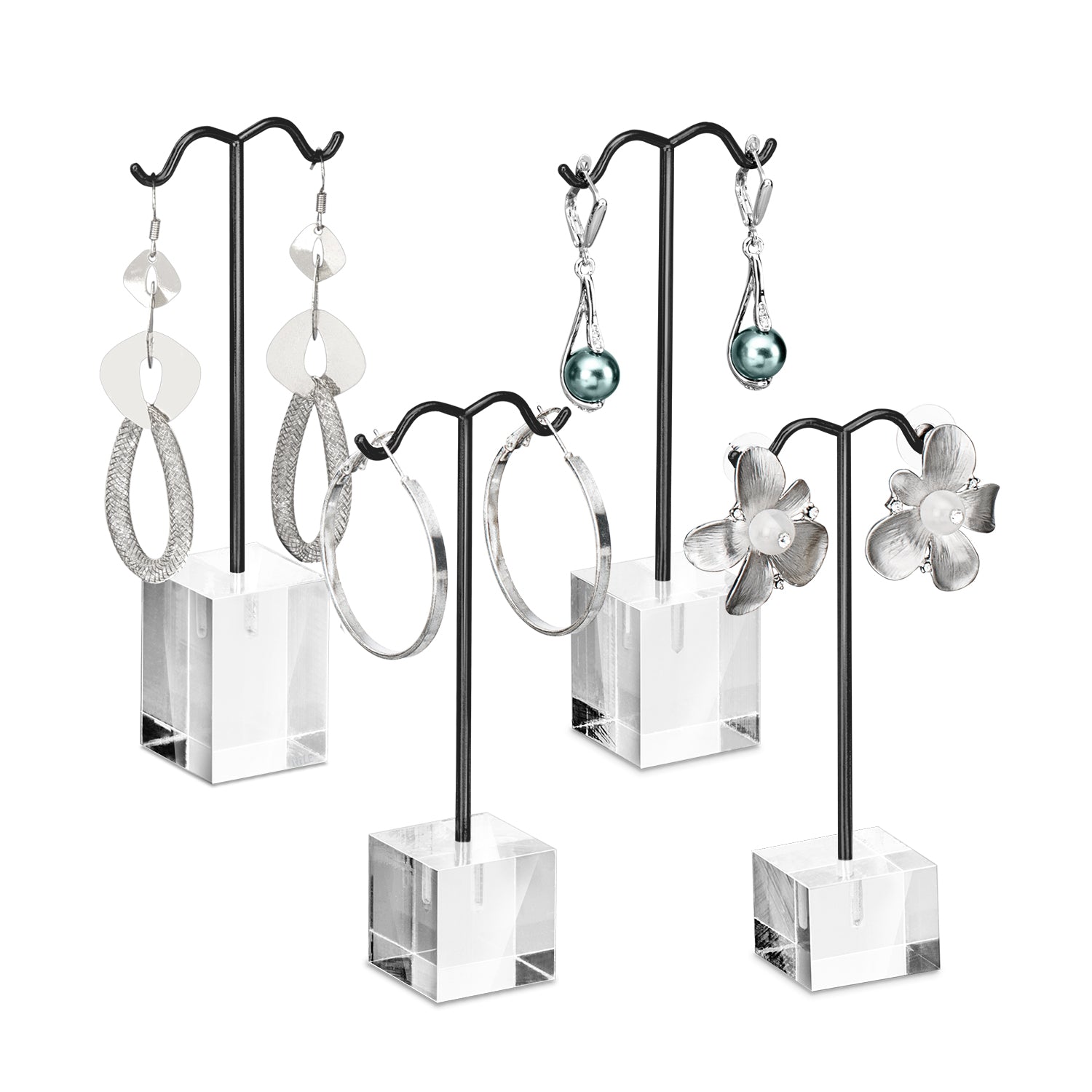 Ikee Design 4 Pcs Set Acrylic Earring Display Stand