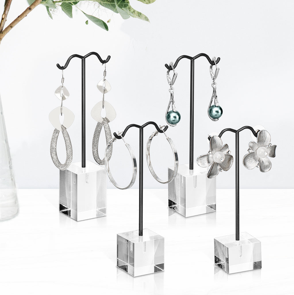 Ikee Design® 4 Pcs Set Acrylic Earring Display Stand Acrylic Earrings Stand