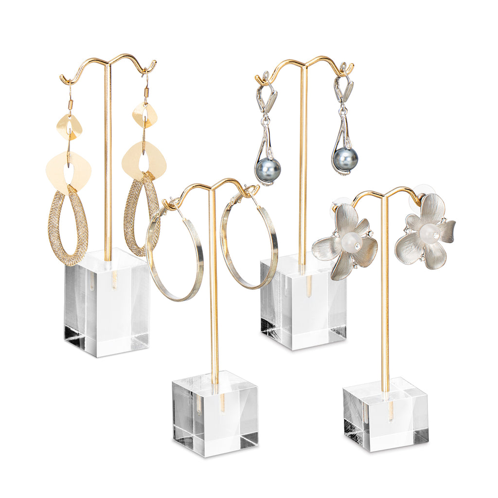 Ikee Design® 4 Pcs Set Acrylic Earring Display Stand Acrylic Earrings Holder