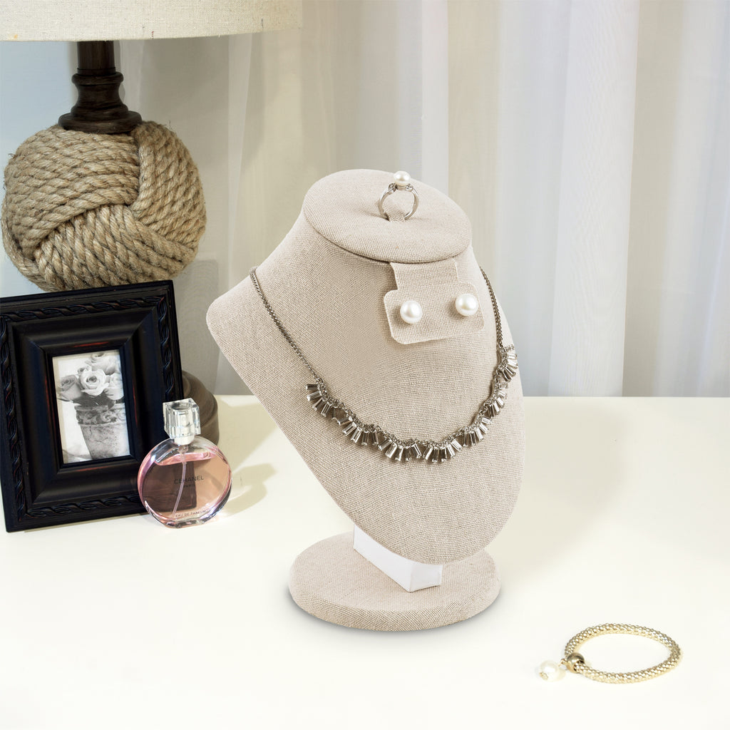 Ikee Design® Combination Bust Display for Necklace, Ring, and Earrings