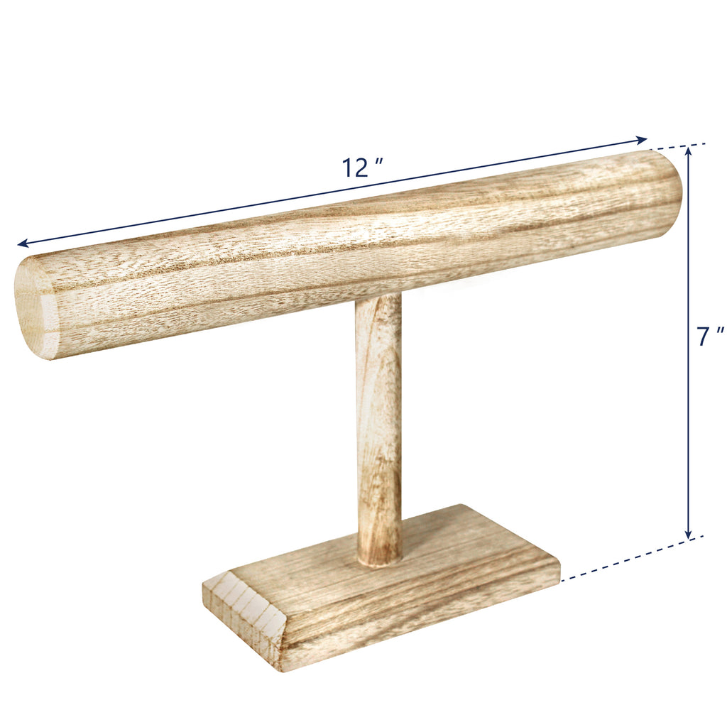 Ikee Design® Antique Wooden Handmade Short T-bar Jewelry Display Stand