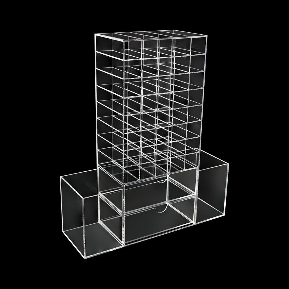 Ikee Design® Premium White Acrylic Multi-functional Lipstick Tower Makeup Organizer