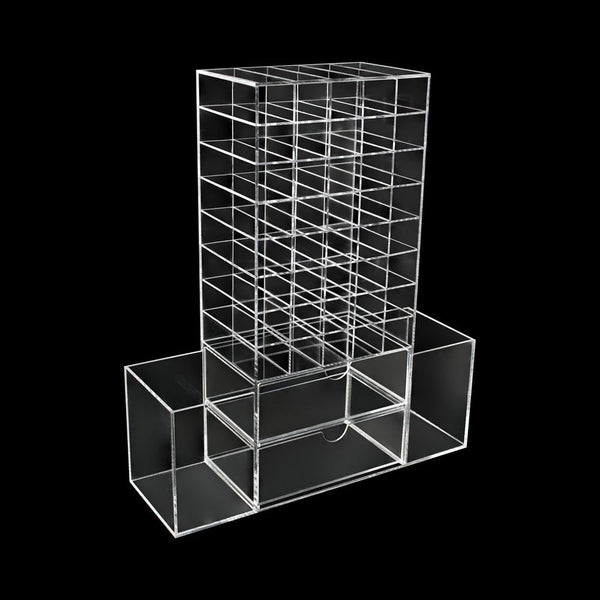 IKEE DESIGN®: White Acrylic Makeup Organizer Lipstick Tower - Ikee Design