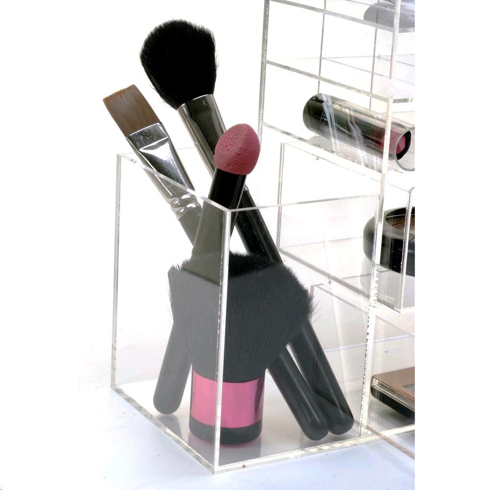 Ikee Design® Premium White Acrylic Multi-functional Lipstick Tower Makeup Organizer