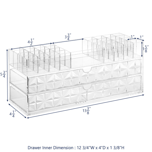 IKEE DESIGN®: Acrylic Makeup Organizer with Diamond Pattern Drawers ...