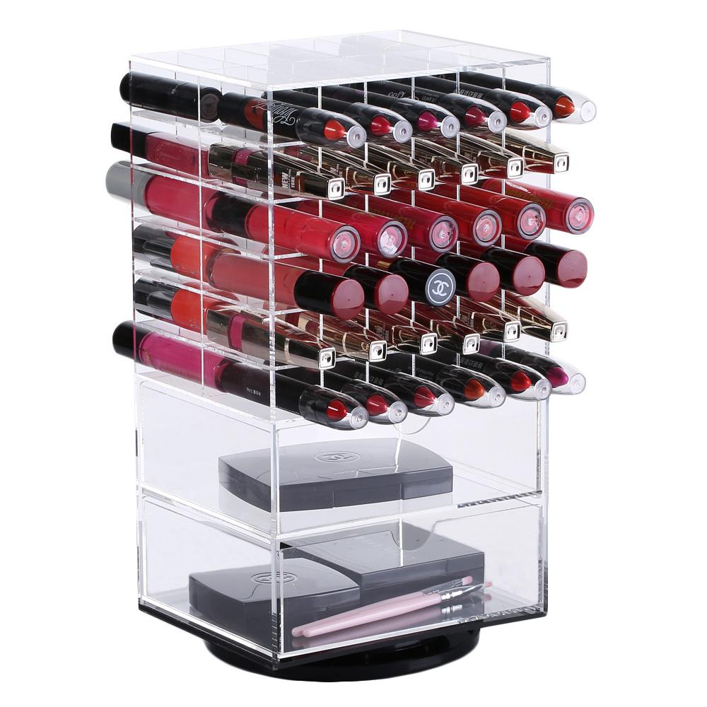 IKEE DESIGN®: Large Acrylic Rotating Lipstick Holder with Drawers