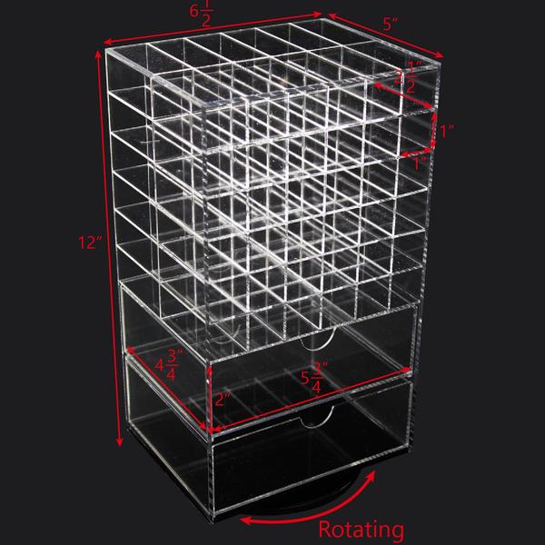 Ikee Design® Premium Large Acrylic Rotating Lipstick Holder with Drawers