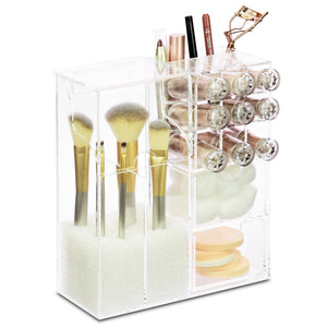 Ikee Design® Premium Acrylic Multi-functional Makeup Organizer Brush Holder