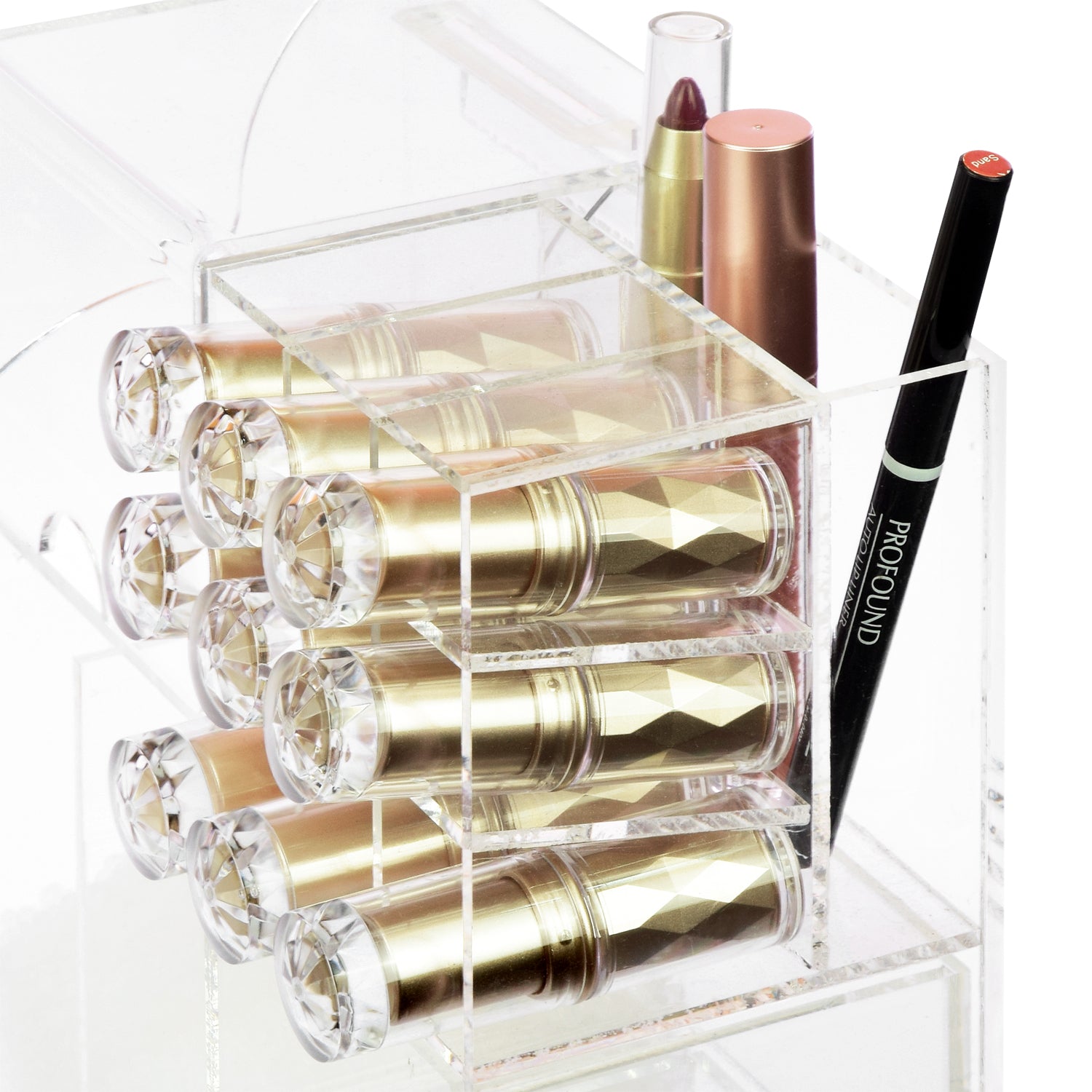 Ikee Design® Premium Acrylic Multi-functional Makeup Organizer Brush Holder