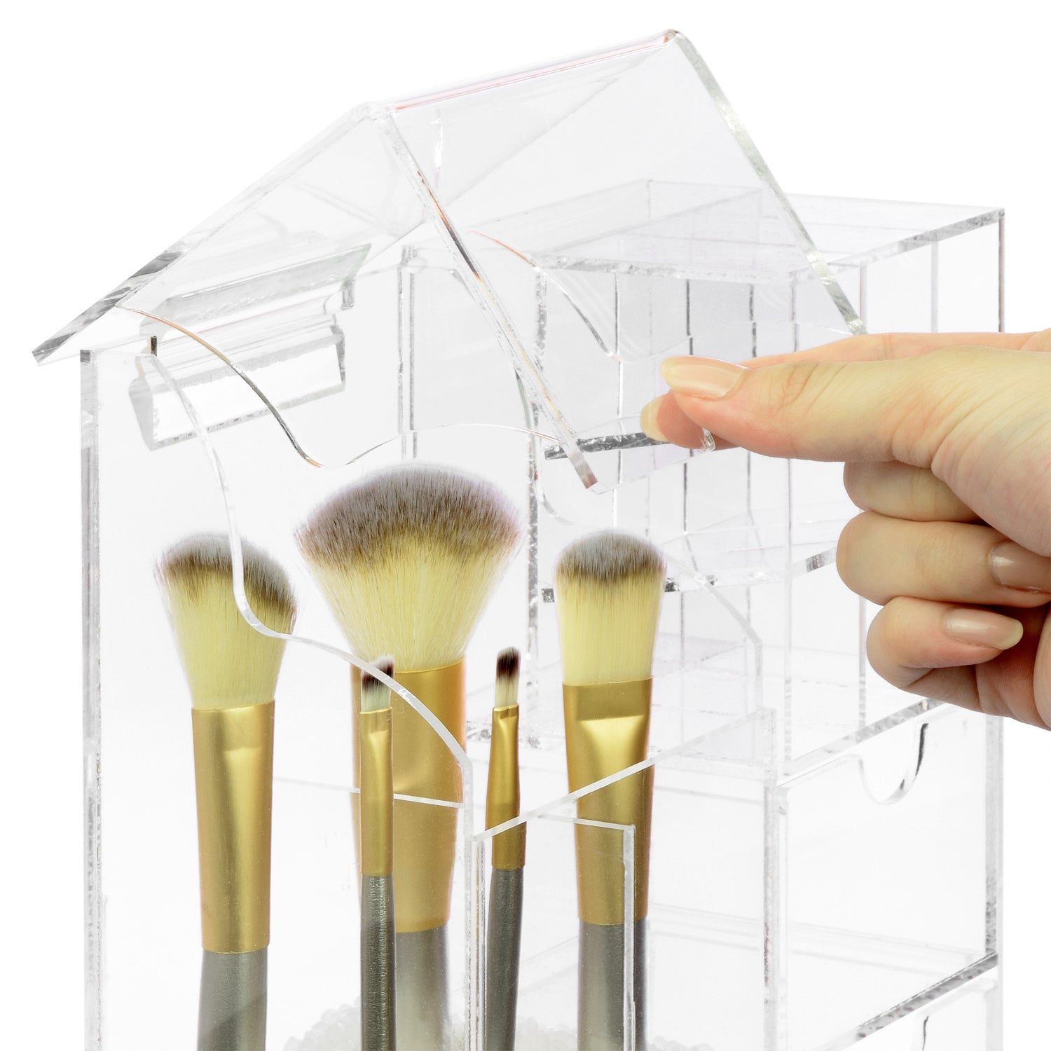 Ikee Design® Premium Acrylic Multi-functional Makeup Organizer Brush Holder