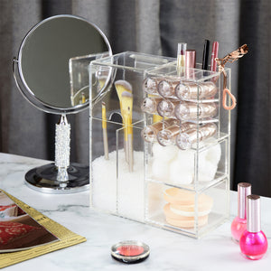 Ikee Design® Premium Acrylic Multi-functional Makeup Organizer Brush Holder