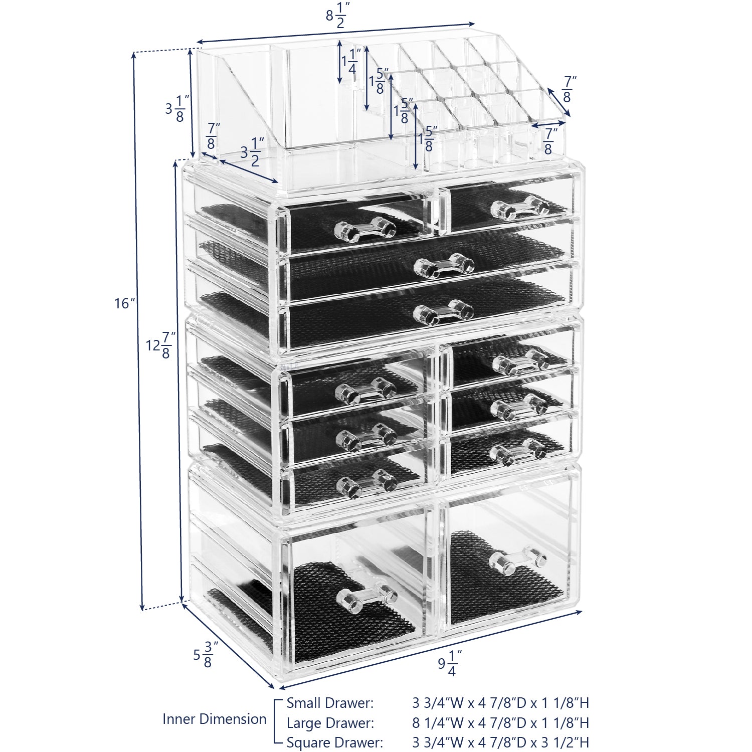 Ikee Design® Cosmetic Storage Boxes Makeup Organizer Set, 4 Pcs Set