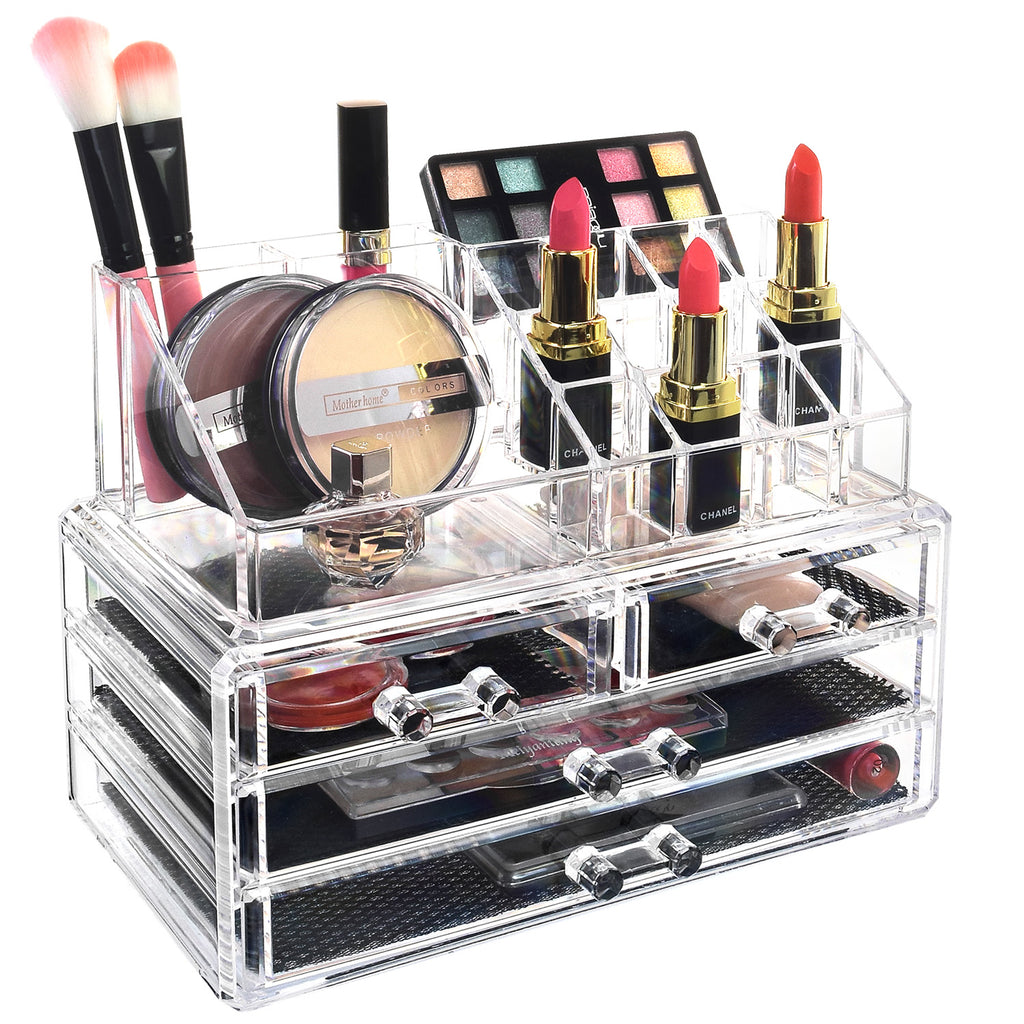 Ikee Design® Acrylic Jewelry & Makeup Organizer Display Boxes Two Piece Set