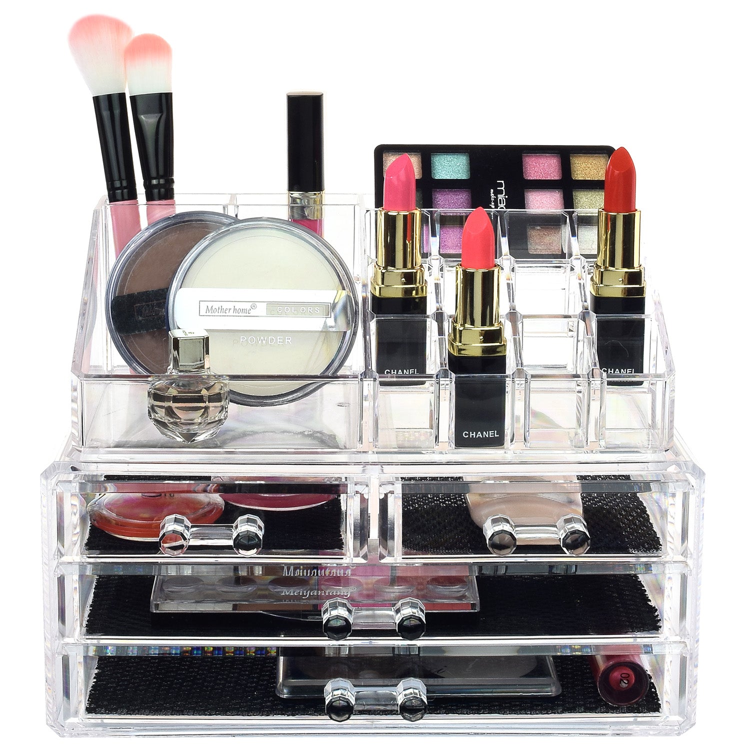 IKEE DESIGN®: Acrylic Makeup Organizer Jewelry Display Two Piece Set