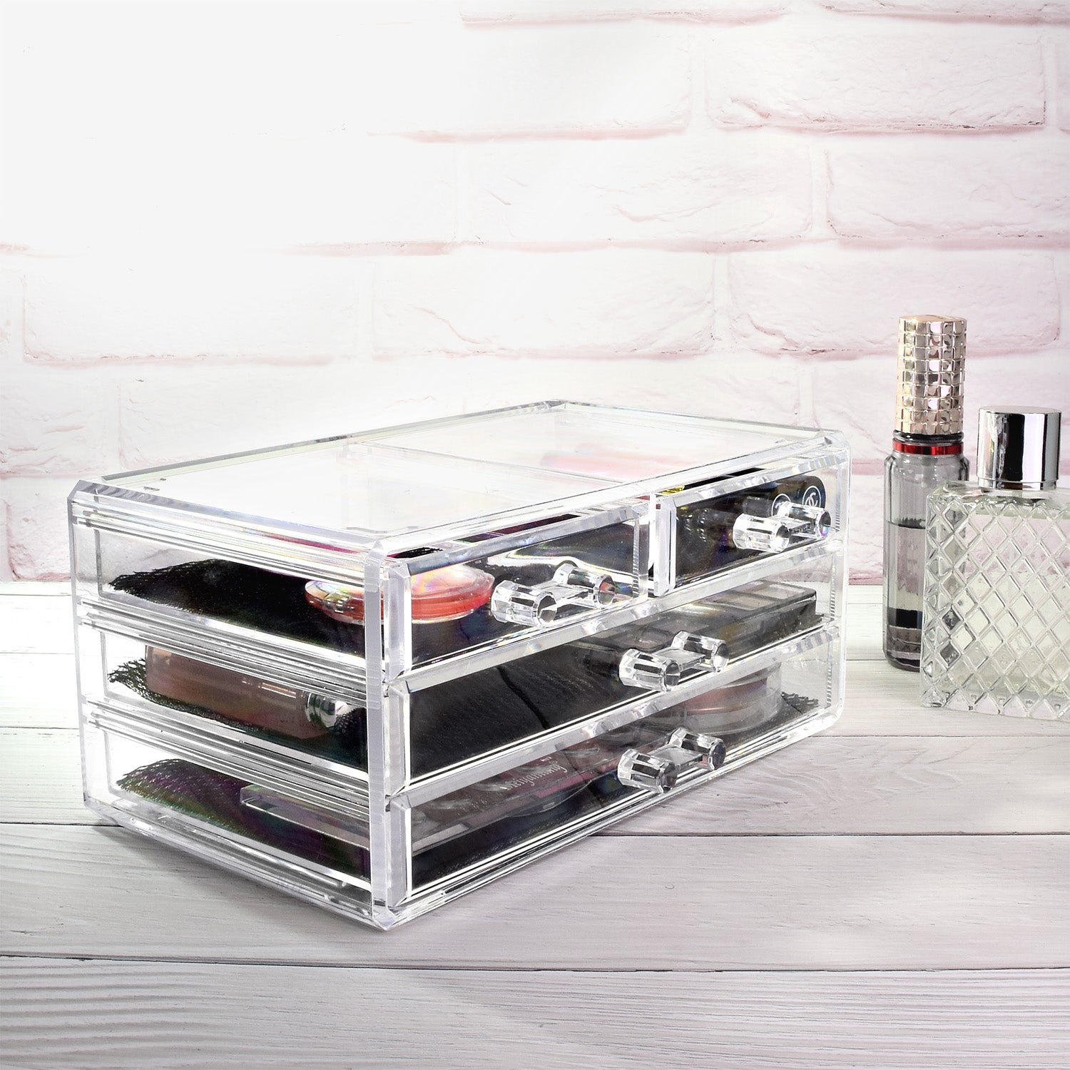 IKEE DESIGN®: Premium Acrylic Multi-functional Makeup Organizer