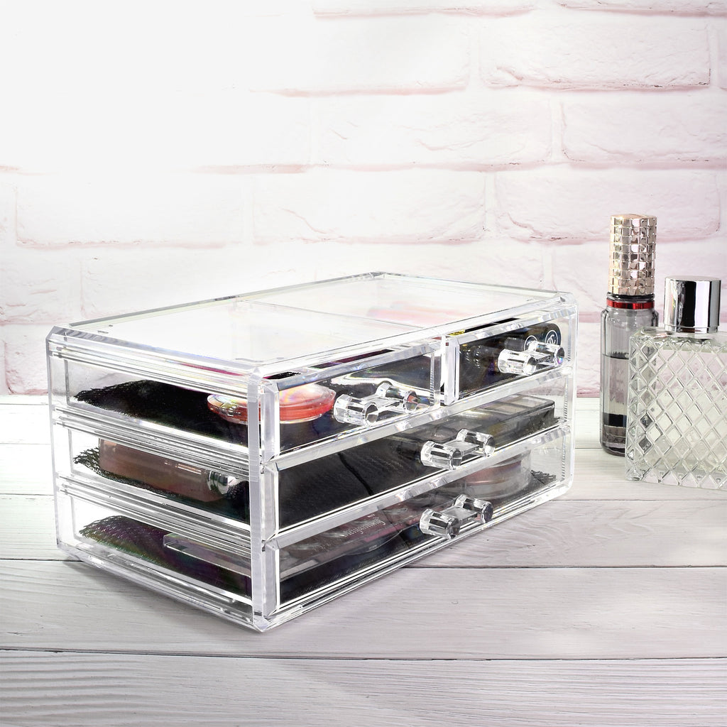 Ikee Design® Acrylic Jewelry & Makeup Organizer Display Boxes Two Piece Set