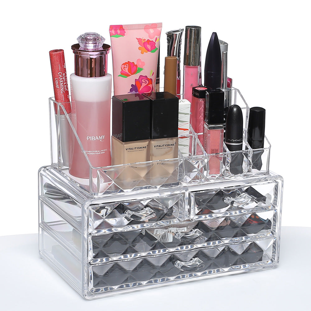 Ikee Design® Diamond Pattern Acrylic Jewelry and Makeup Organizer