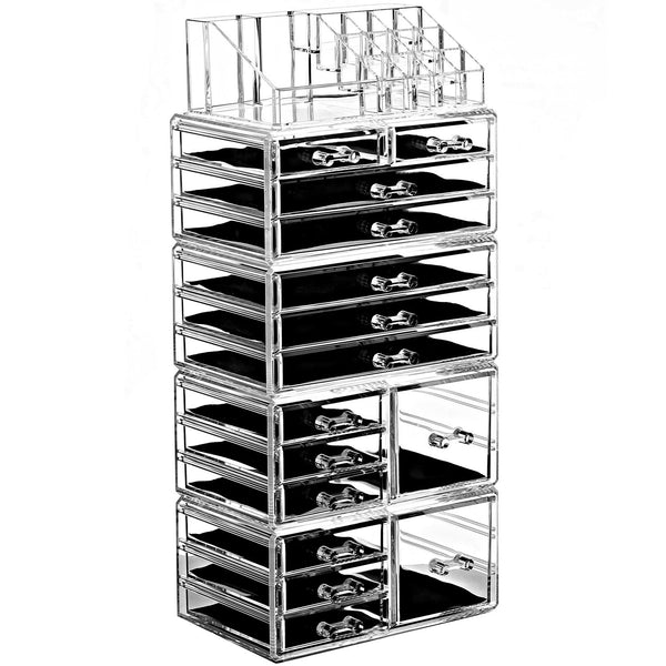 Ikee Design®Acrylic Jewelry and Makeup Organizer Storage Drawer, Five Pieces Set