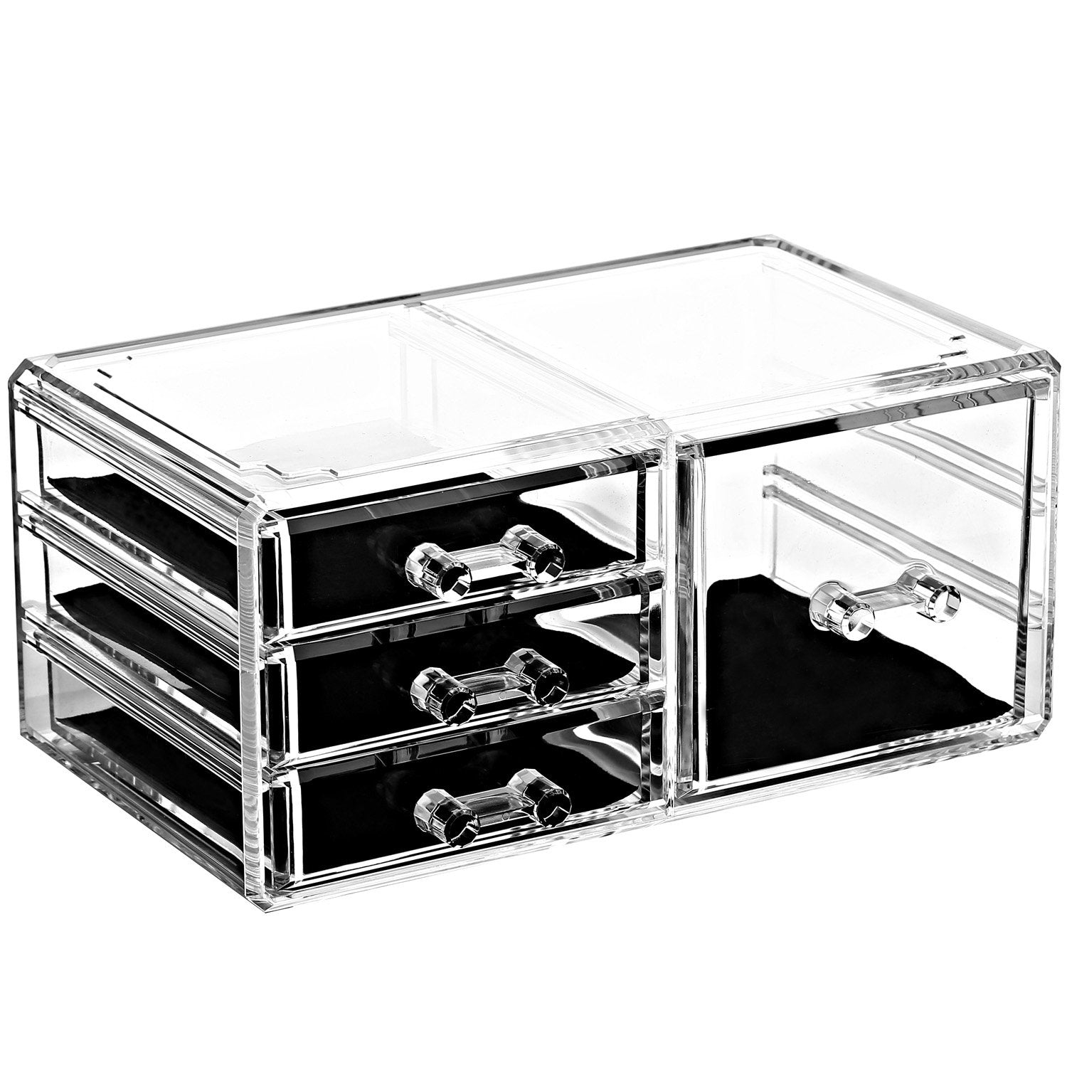 Ikee Design®Acrylic Jewelry and Makeup Organizer Storage Drawer, Five Pieces Set