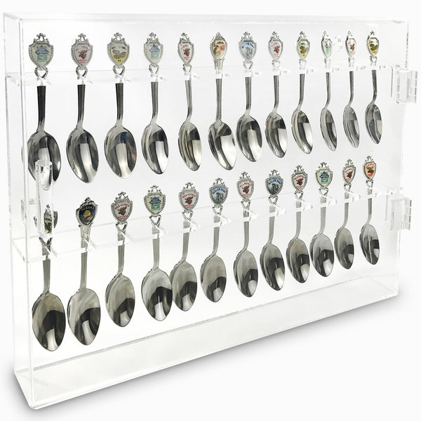 Ikee Design®Premium Acrylic Wall Mounted Souvenir Spoon Display Case
