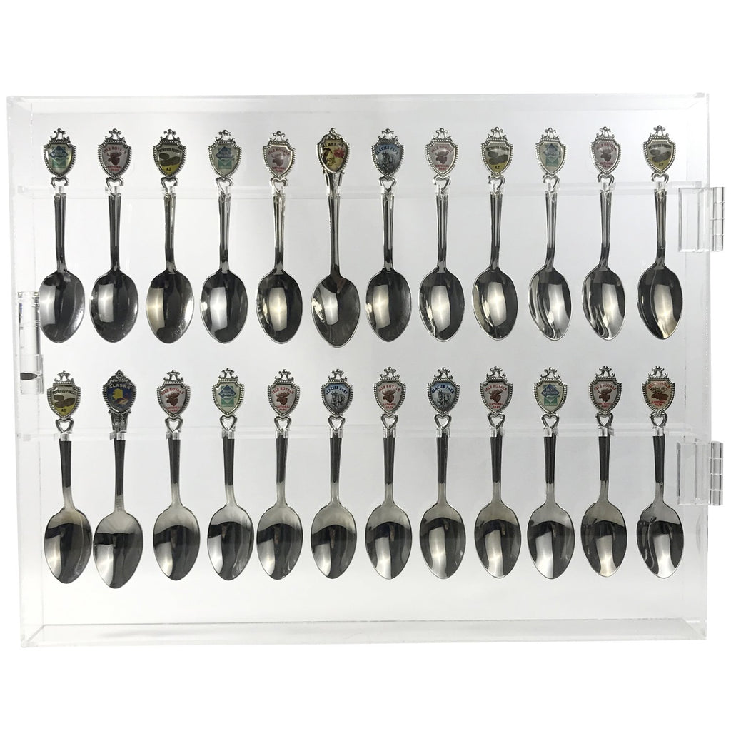 Ikee Design®Premium Acrylic Wall Mounted Souvenir Spoon Display Case