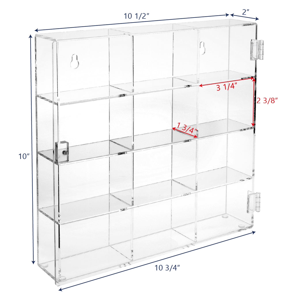 Ikee Design® Mountable 12 Compartments Display Case Cabinet Stand