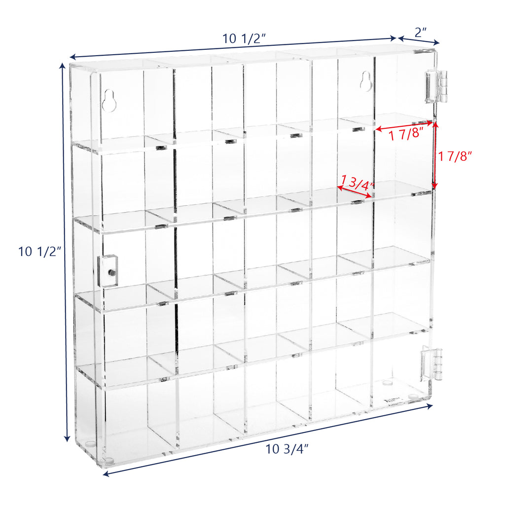 Ikee Design® Mountable 25 Compartments Display Case Cabinet Stand