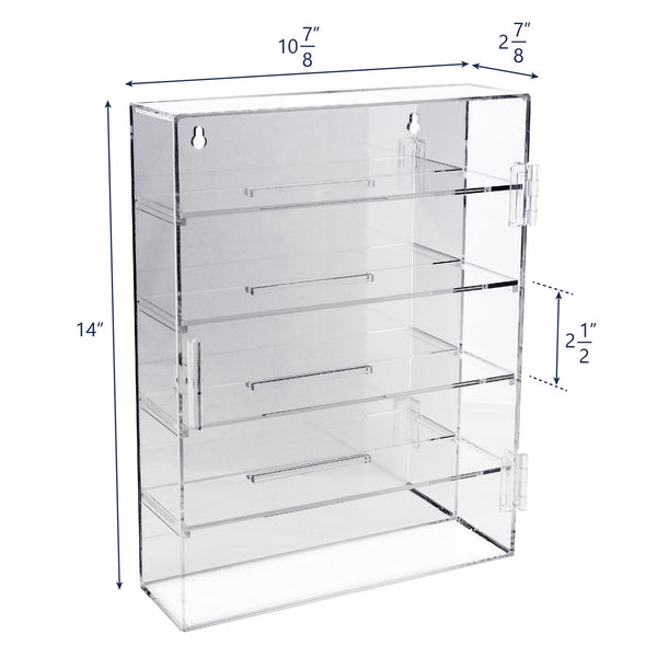 IKEE DESIGN®: Mirror Backed 4-Shelves Shot Glass Display Case - Ikee Design