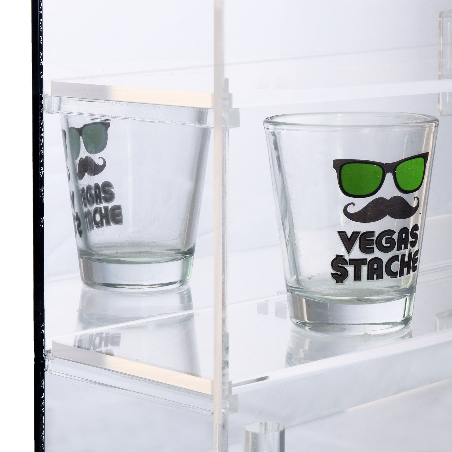 Ikee Design® Mirror Backed 4-Shelves Shot Glasses Display Case