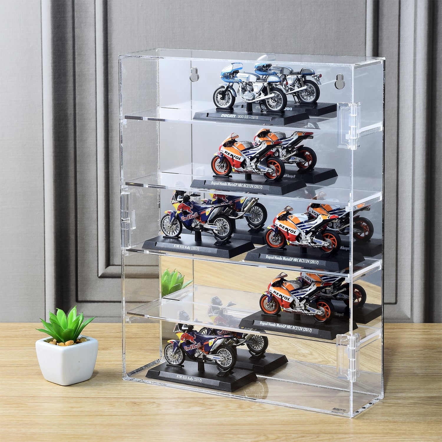 IKEE DESIGN®: Mirror Backed 4-Shelves Shot Glass Display Case