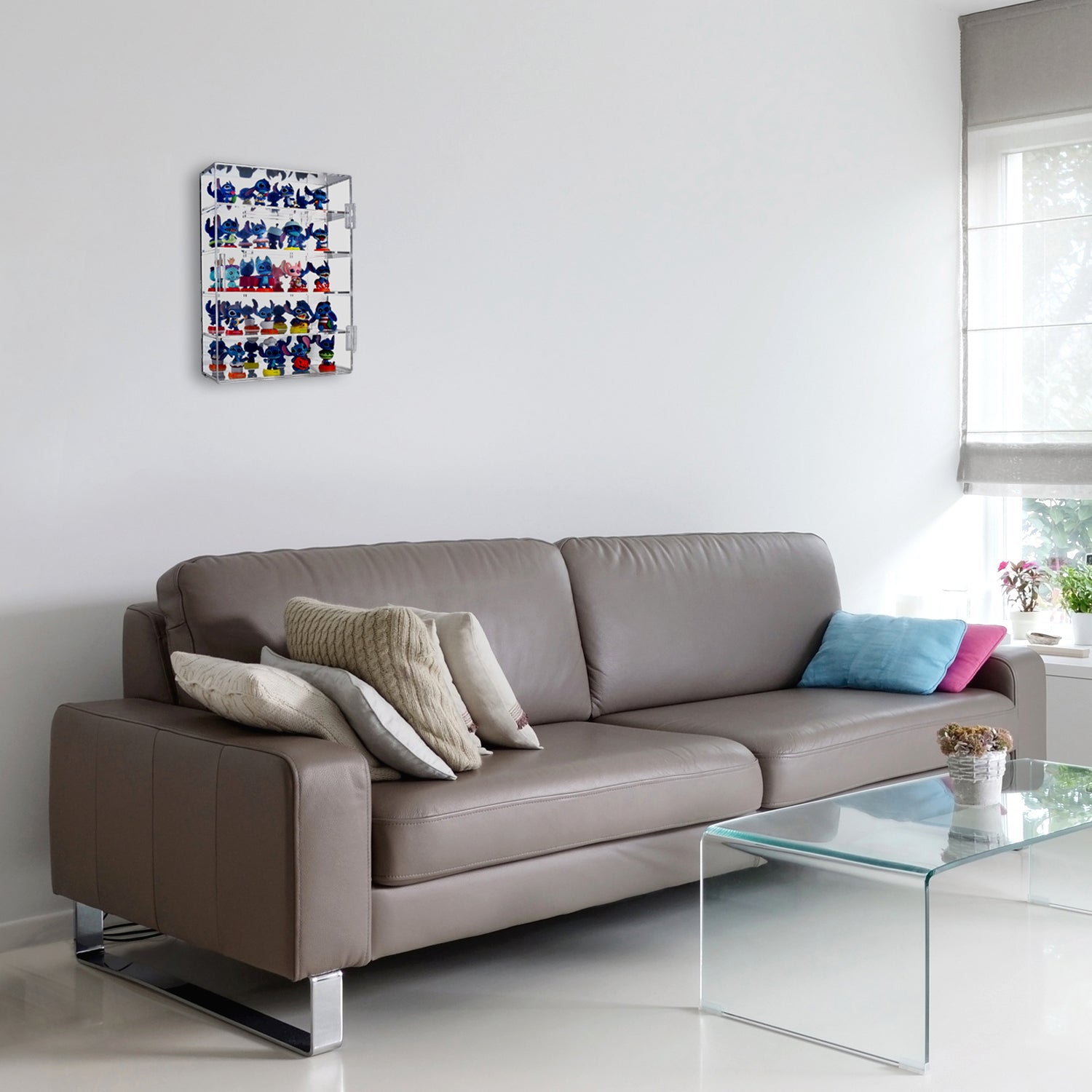 IKEE DESIGN®: Mirror Backed 4-Shelves Shot Glass Display Case