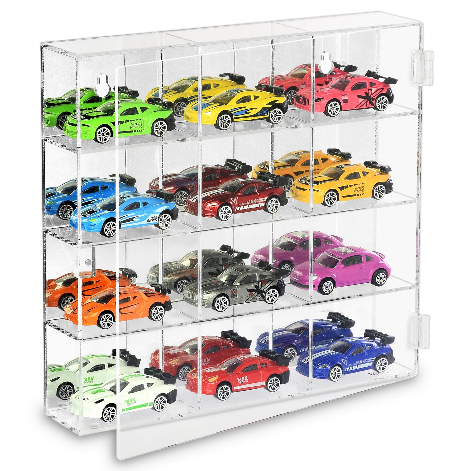 Ikee Design® Mountable 12 Compartments Display Case  w/ Mirrored Back