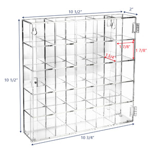 Ikee Design® Mountable 25 Compartments Display Case Cabinet Stand w/ Mirrored Back