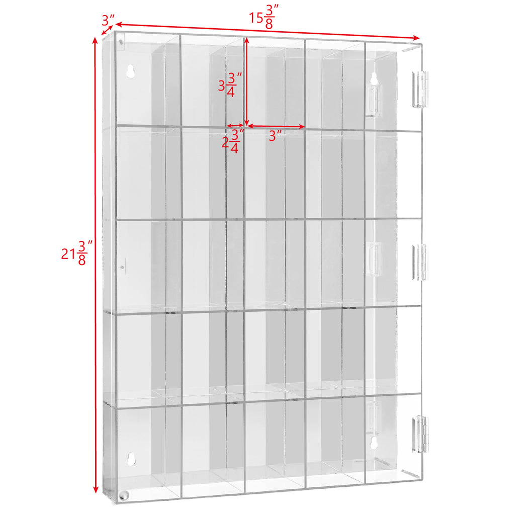 Ikee Design® Acrylic Display Rack for Funko Pop Figure Display, with Mirrored Back & 25 Compartments