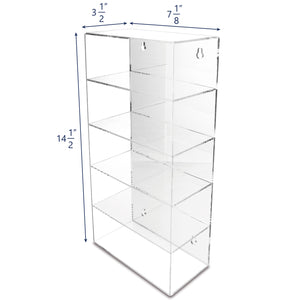 Ikee Design® Wall Mounted Acrylic Mirror Backed 5-Shelves Eyewear Display