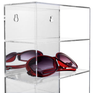 Ikee Design® Wall Mounted Acrylic Mirror Backed 5-Shelves Eyewear Display