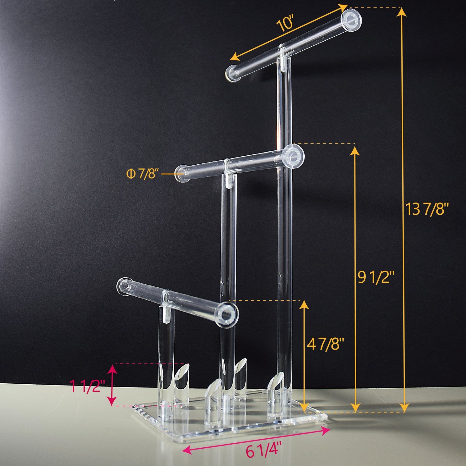  2 Pcs 3 Tiers Jewelry Display Stand 11 x 6.3 x 10