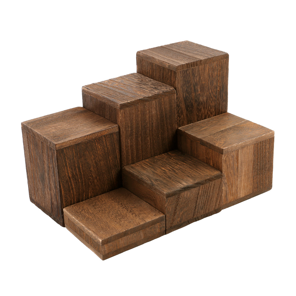 Ikee Design® Wooden 6 Pcs Square Risers for Display Jewelry and Accessories