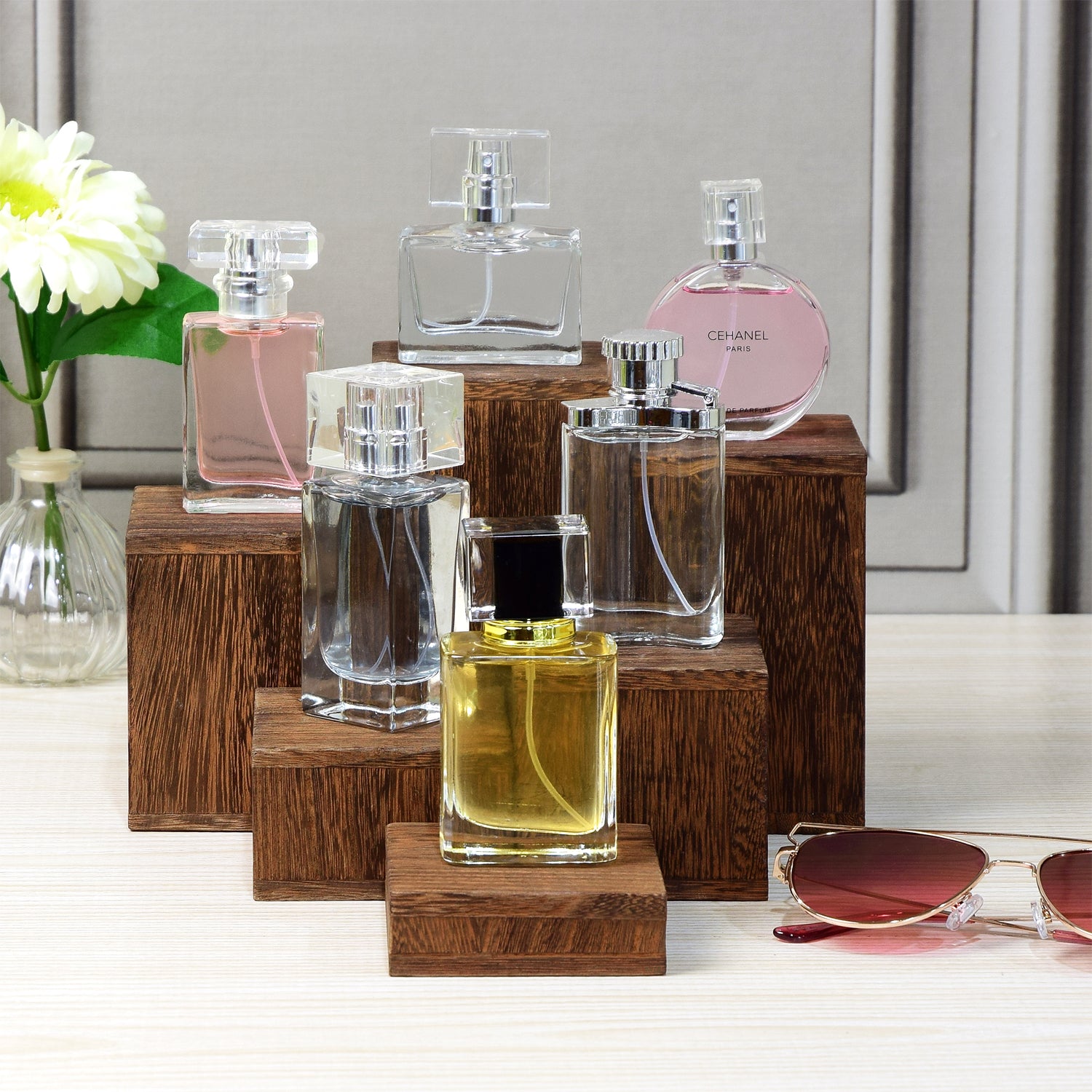 Ikee Design® Wooden 6 Pcs Square display Risers for Jewelry and Accessories