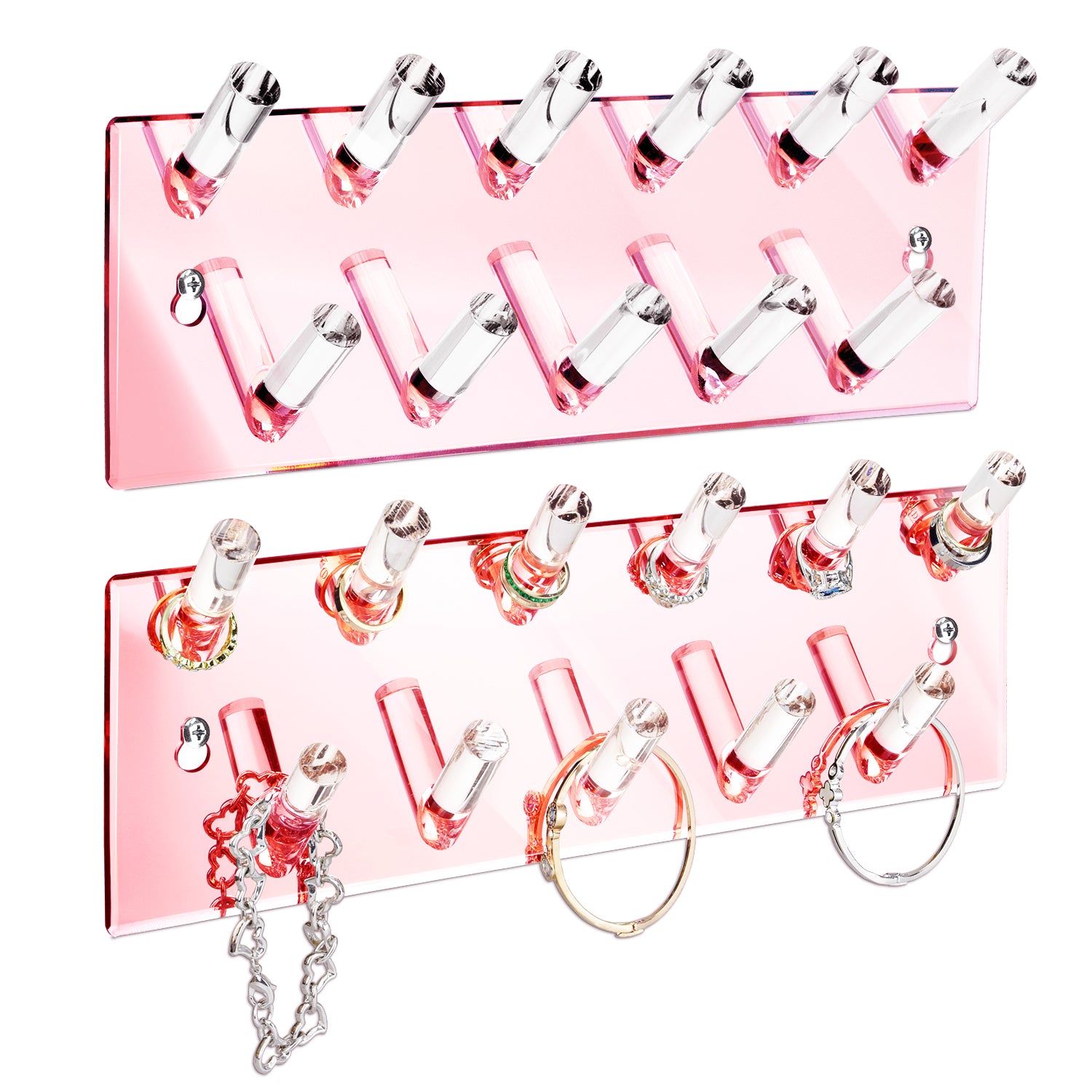 Ikee Design® Multipurpose Acrylic Rack for Wall and Tabletop Display Stand Organizer, Set of 2