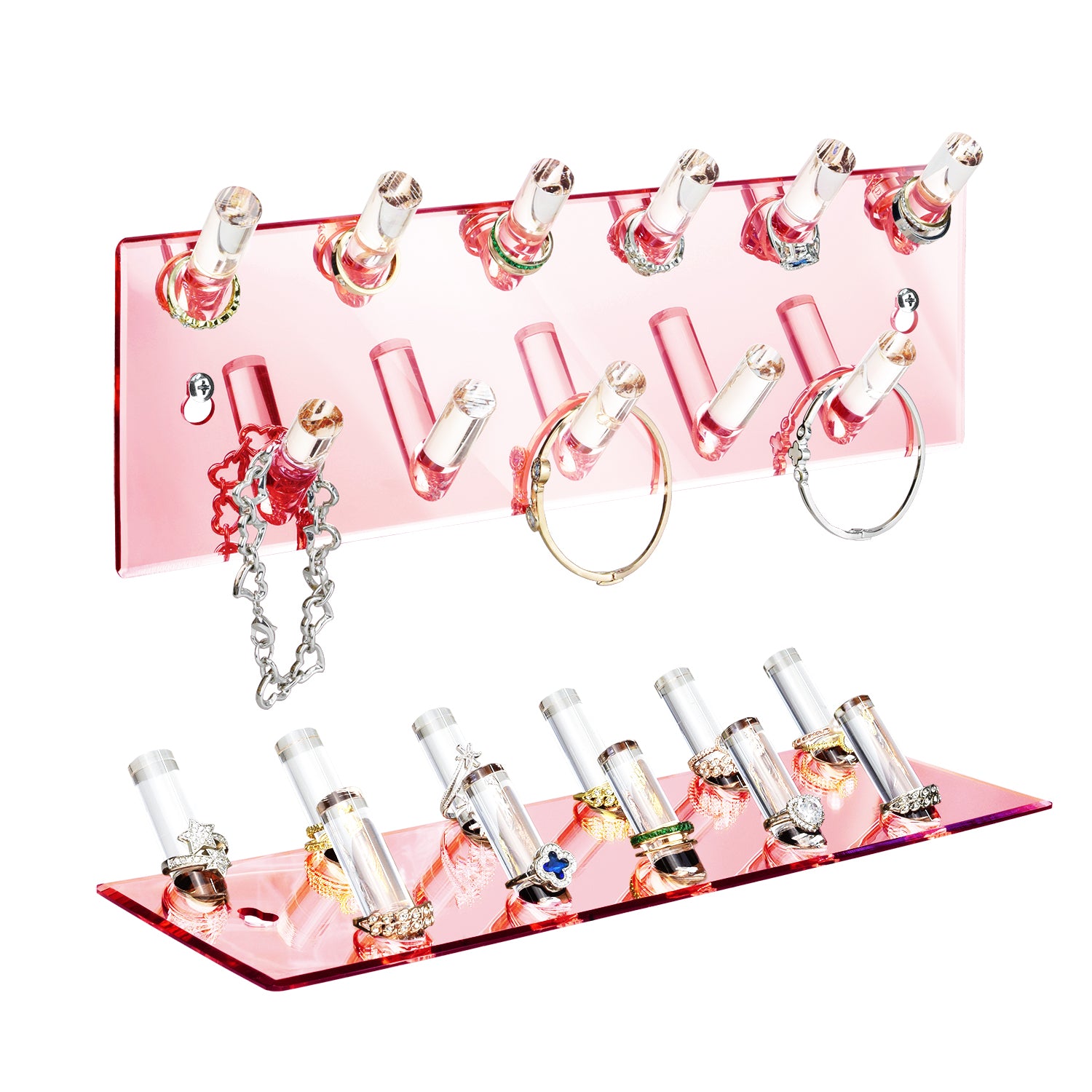 Ikee Design® Multipurpose Acrylic Rack for Wall and Tabletop Display Stand Organizer, Set of 2