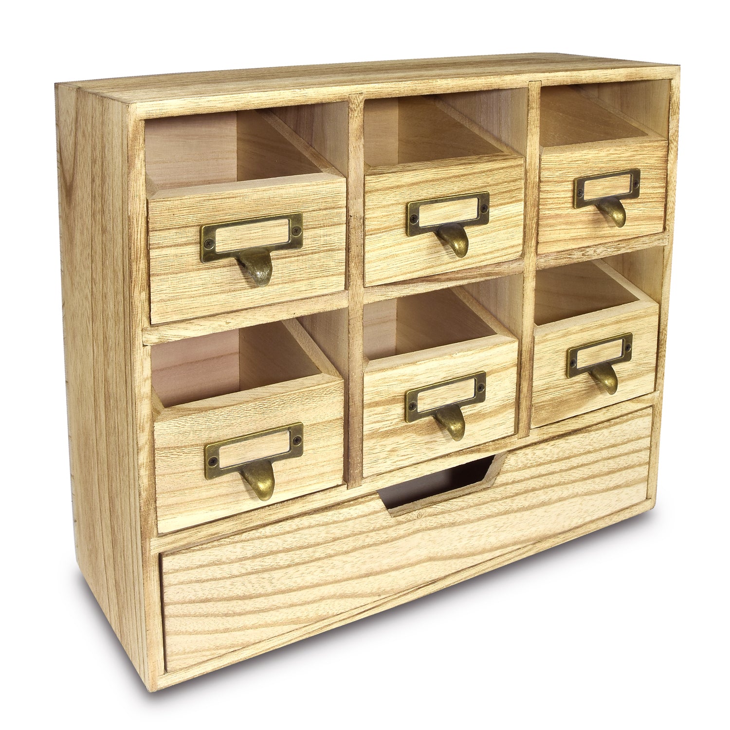 IKEE DESIGN®: Natural Wood Color Wood Desktop Organizer Drawer Set