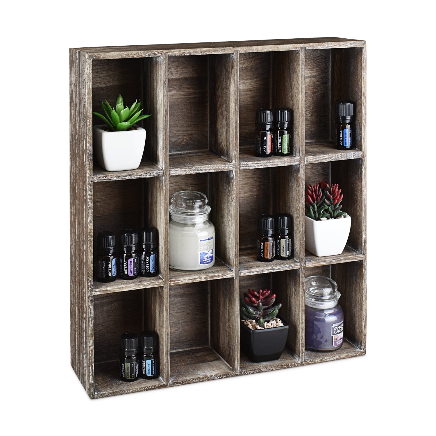 Ikee Design®  Wall Mounted Wooden Mountable 12 Compartments Holder Shelf
