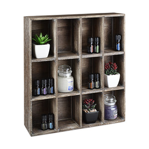 Ikee Design®  Wall Mounted Wooden Mountable 12 Compartments Holder Shelf
