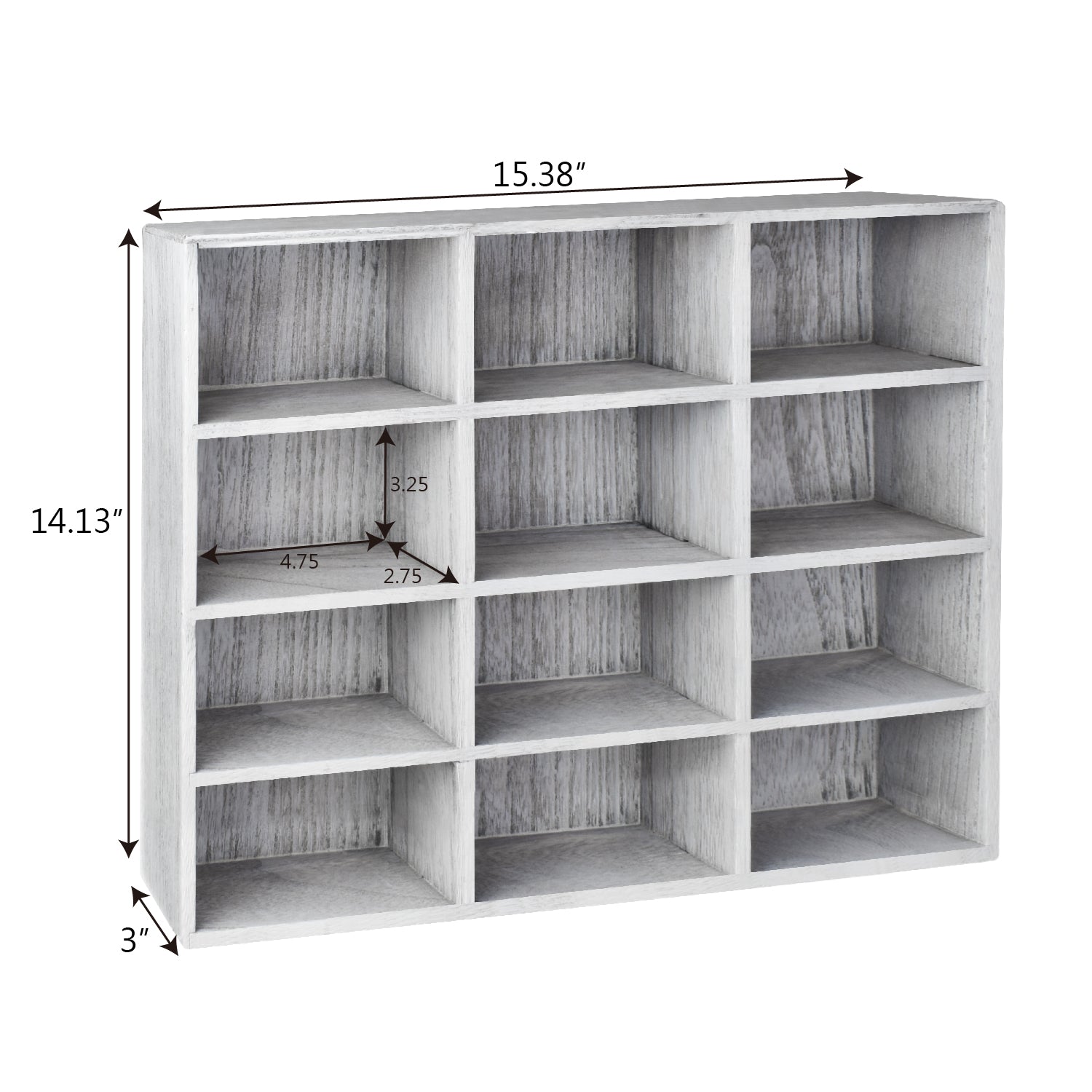 Ikee Design®  Wall Mounted Wooden Mountable 12 Compartments Holder Shelf