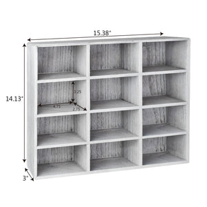 Ikee Design®  Wall Mounted Wooden Mountable 12 Compartments Holder Shelf