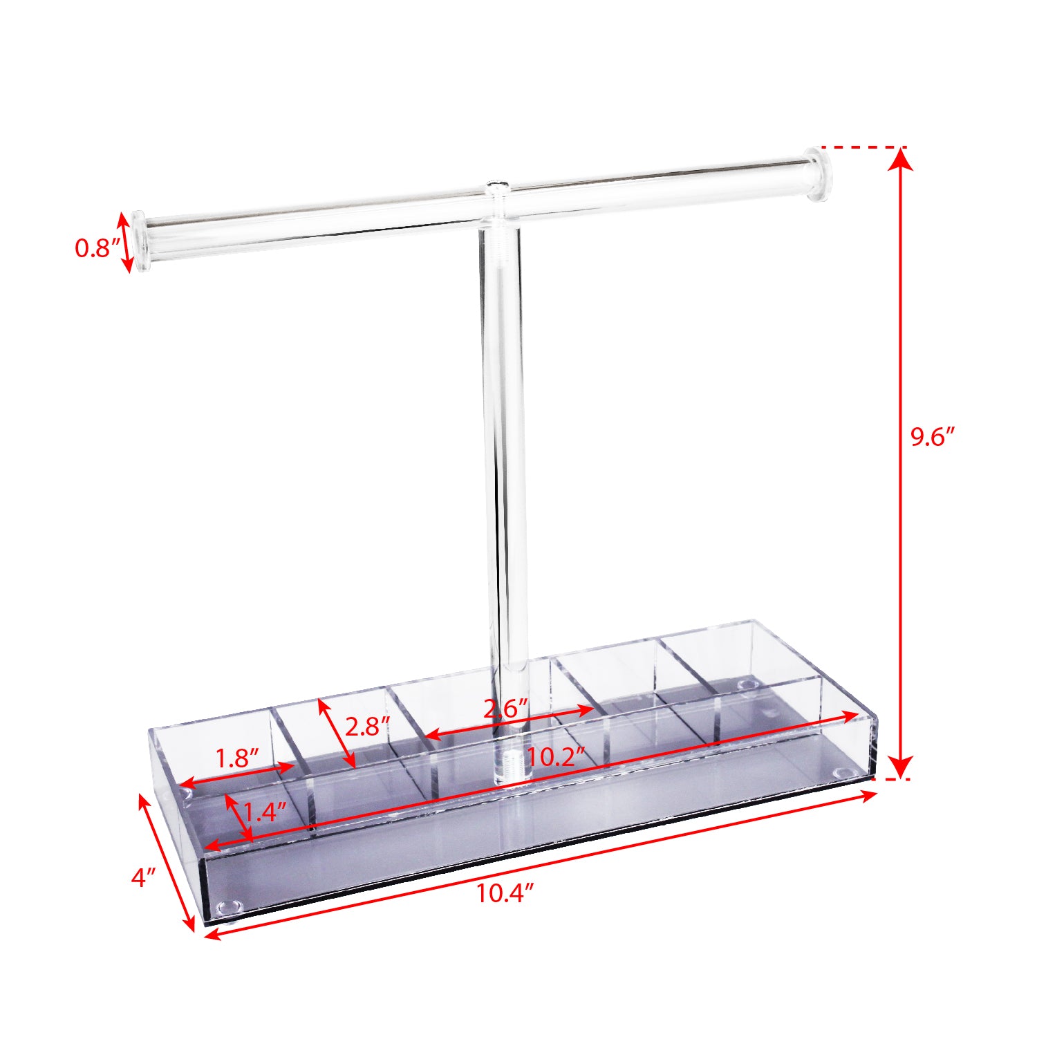 WD5062 Two-Sided Wooden Jewelry Display Stand with 32 Hooks