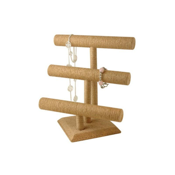 Holibanna 1pc bracelet bracelet holder wooden display stand bracelet  display stand wood necklace wood earrings Countertop Necklace Holder  leather