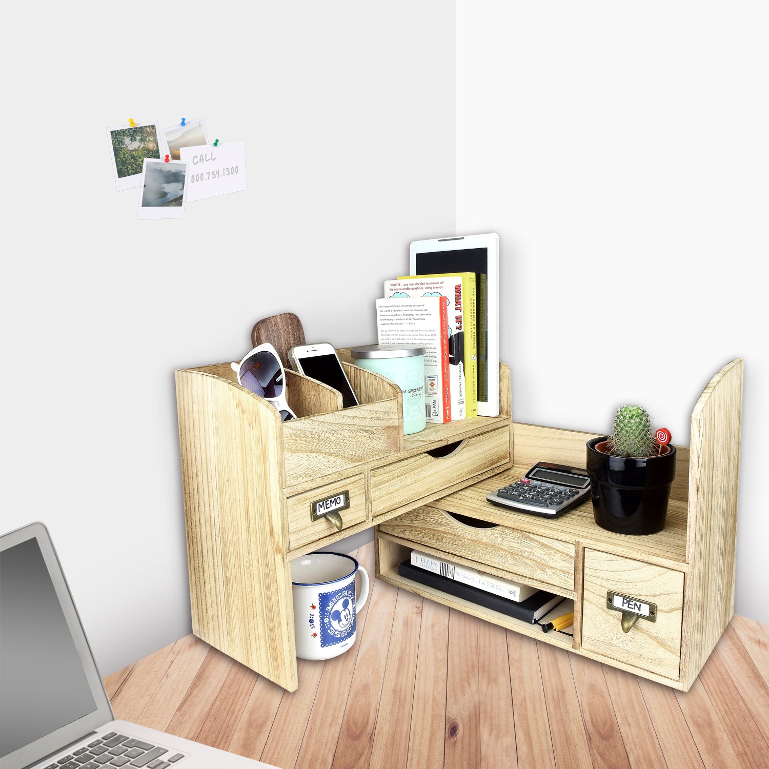 Office Desk Accessories Organizer, Wood Office Organizer, Office Supplies  Organizer, Wooden Desktop Organizer, Desktop Storage Organizer 